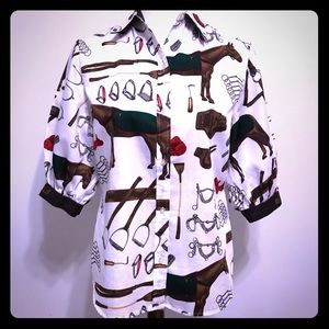 Ralph Lauren Equestrian Print Blouse 🏇🍁🌟